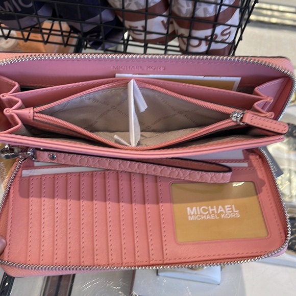 Michael Kors Large Jet Set Travel Continental Wristlet Phone Holder Case Wallet - Picture 7 of 16